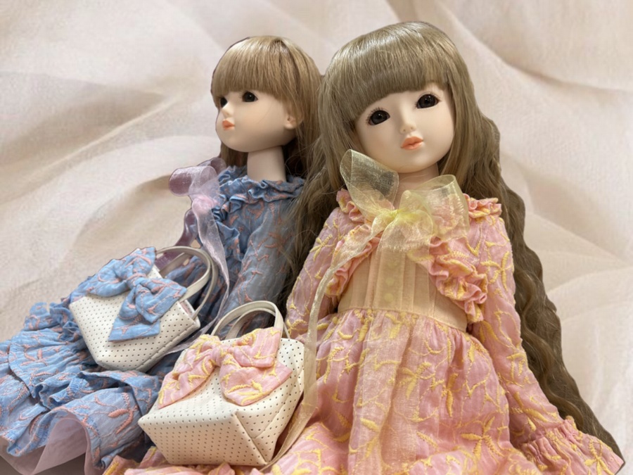 ウォルドルフ人形Ｂ体用３点セット　セットアップ&長袖ワンピース&ニットチュニック キット】ウォルドルフ人形 B体（縫製有）：おもちゃ：百町森